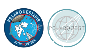 Logo Polaquest missione 2018 e quello vincitore del Constest (Liceo Marconi di Parma)